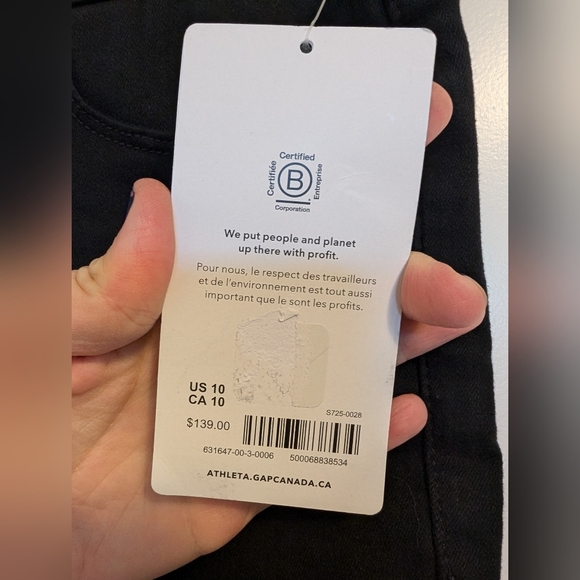 NWT Athleta flex ultra skinny jean pant in black - size 10 - Picture 6 of 8